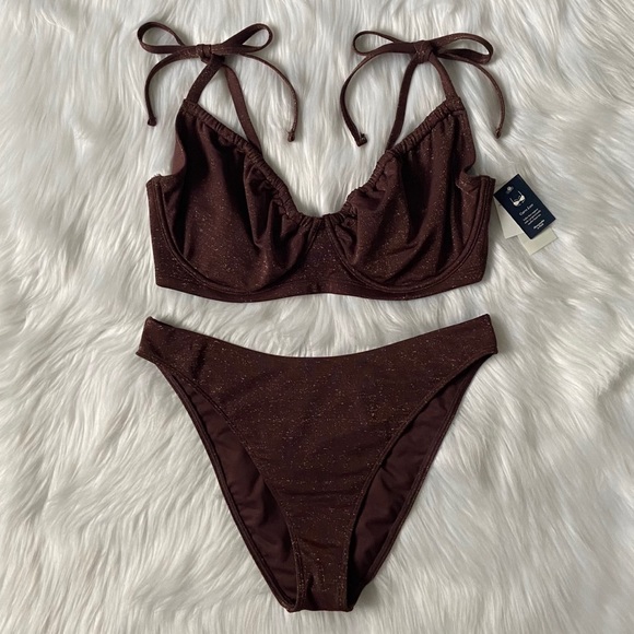 Abercrombie & Fitch Other - curve love shimmer mid rise bikini